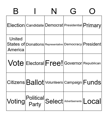 Vote for Bingo! Bingo Card