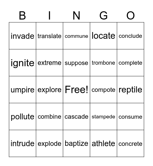 Mega 3 Bingo Card
