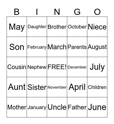 Unit 4 Bingo Card