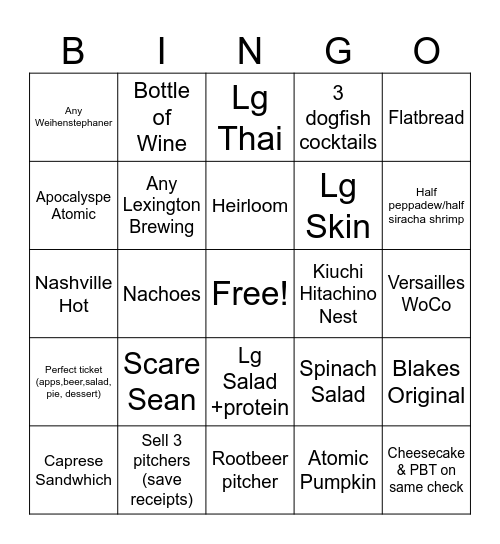 Bourbon Chase Bingo Card