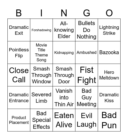 BINGOFLIX! The Last Dragon Bingo Card