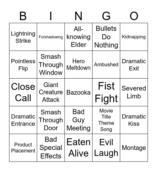 BINGOFLIX! The Last Dragon Bingo Card