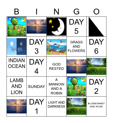 GOD'S CREATION Bingo Card