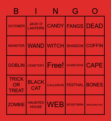 HALLOWEEN Bingo Card