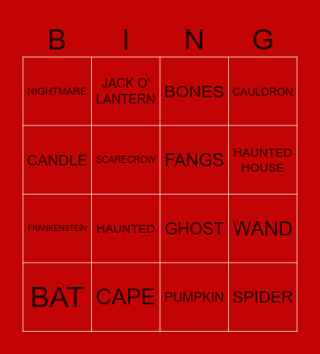 HALLOWEEN Bingo Card