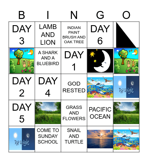GOD'S CREATION Bingo Card