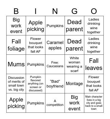 Fallmark Bingo 2023 Bingo Card