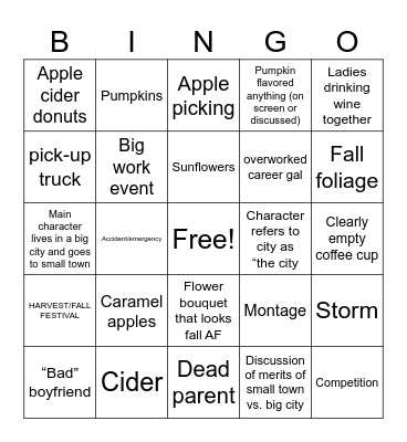 FALLMARK BINGO 2023 Bingo Card