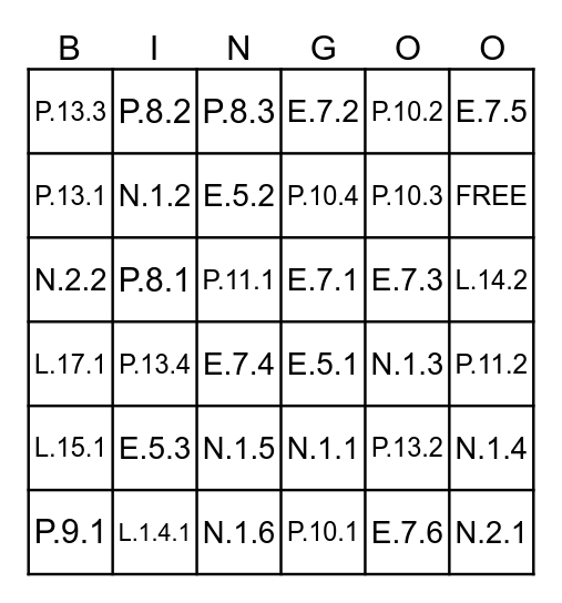 GRADE 5 SCIENCE MICRO ASSESSMENT Bingo Card