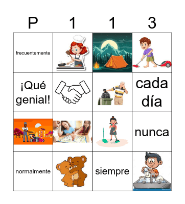 Vocabulario de p. 113 Bingo Card