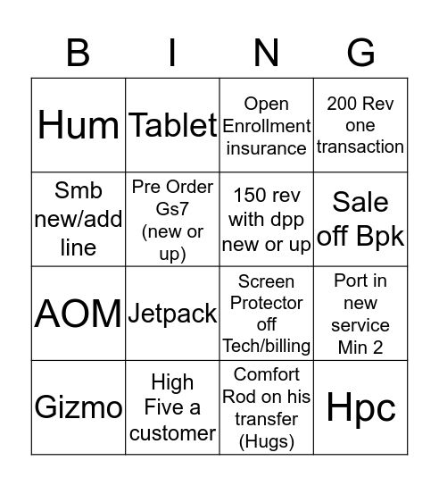 Friday Funday  Bingo Card