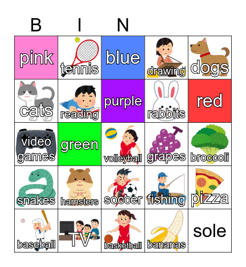 Do you like ____? Bingo Card