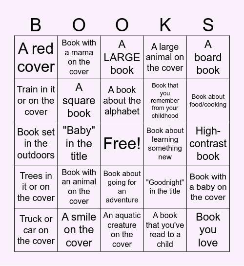 Baby Book Bingo! Bingo Card