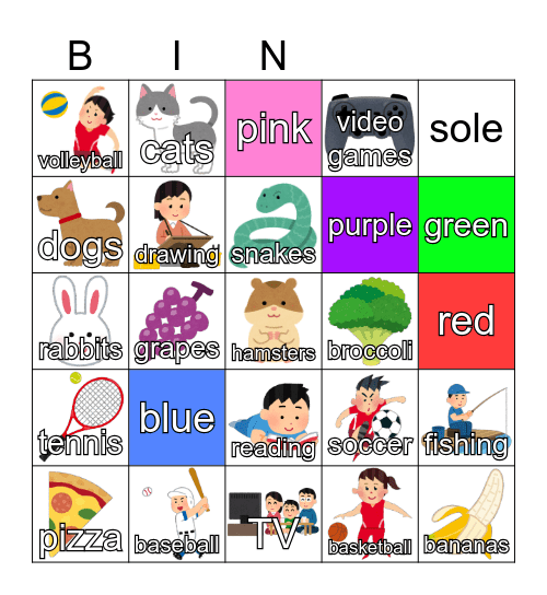 Do you like ____? Bingo Card