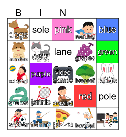 Do you like ____? Bingo Card