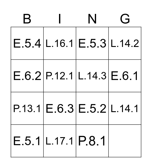 GRADE 1 SCIENCE QUIZ Bingo Card