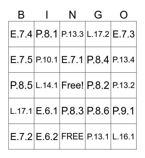 GRADE 2 SCIENCE QUIZ Bingo Card