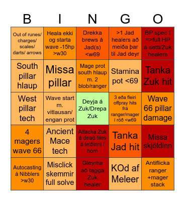 Inferno B-B-B-BINGÓóó Bingo Card