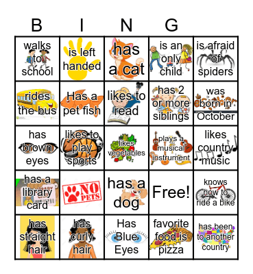 Get to know you bingo Card