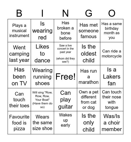 YAP BINGO! Bingo Card