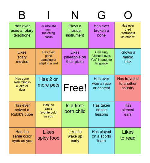 Get-to-Know-You Bingo Card