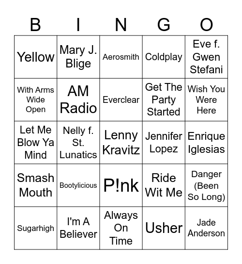 Now That's What I Call Music! (6-10) Bingo Card