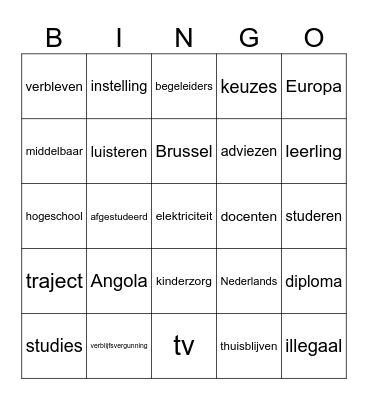 Bobo, ex-OKAN-leerling Bingo Card