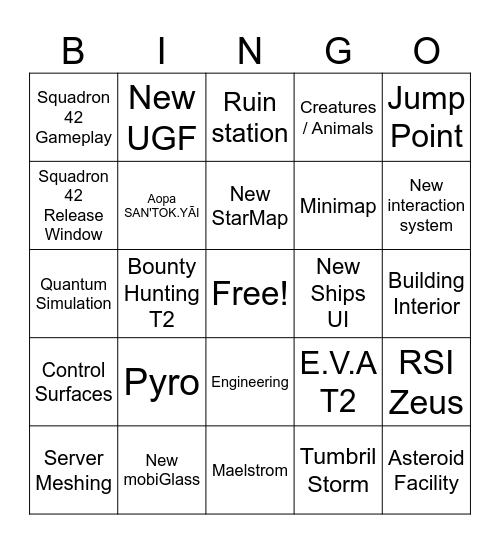 Citzencon Bingo Card