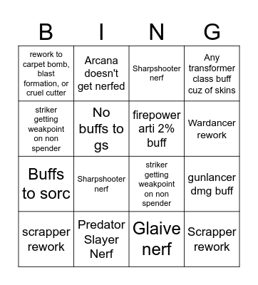 Balance patch Bingo Card