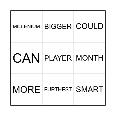 Unit 5 Bingo Card