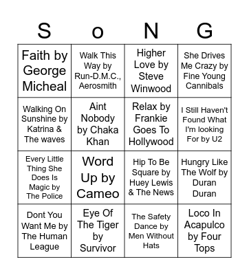 Music Bingo Card