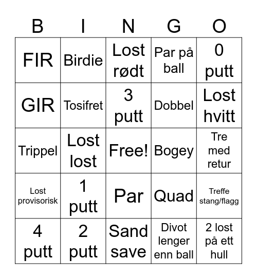 V A F F E L B I N G O Bingo Card