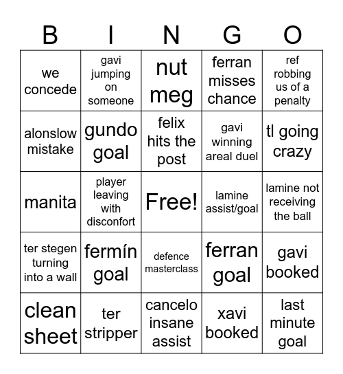 Barça bingo Card