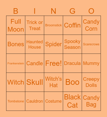 Halloween Bingo Card