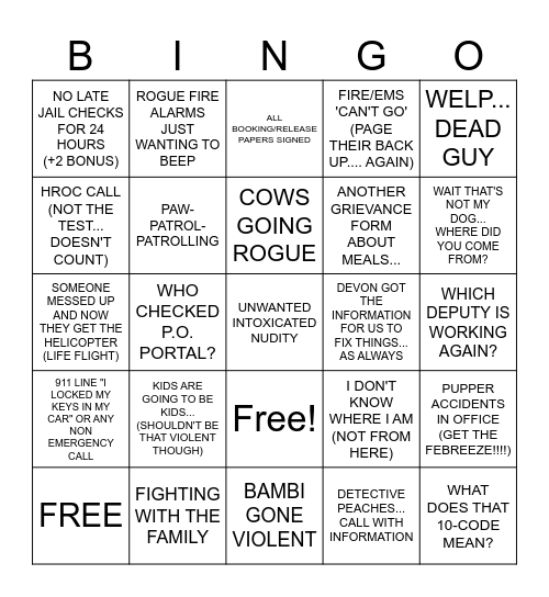 JOHNSON COUNTY Bingo Card