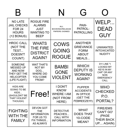 JOHNSON COUNTY Bingo Card