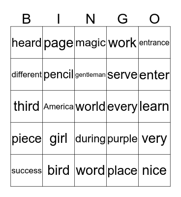 Level 5 Lessons 1-8 Bingo Card