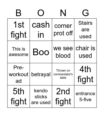 Bong Bingo Card
