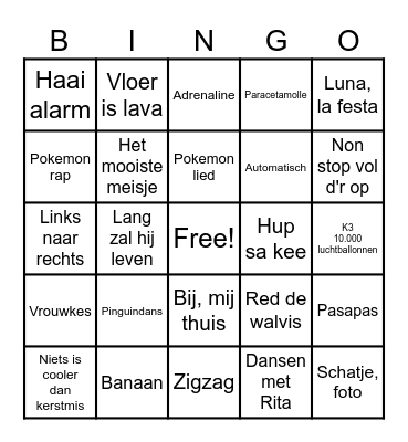 Kinderfeestje Thijs! Bingo Card