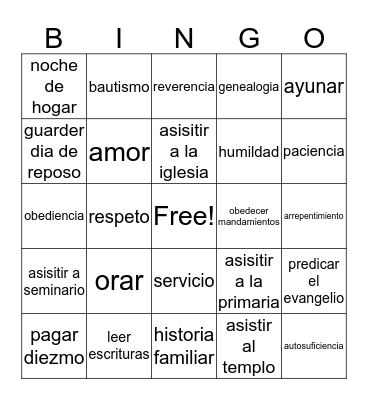 Sigue al Profeta Bingo Card