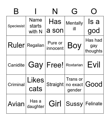 Dimensions Bingo Card