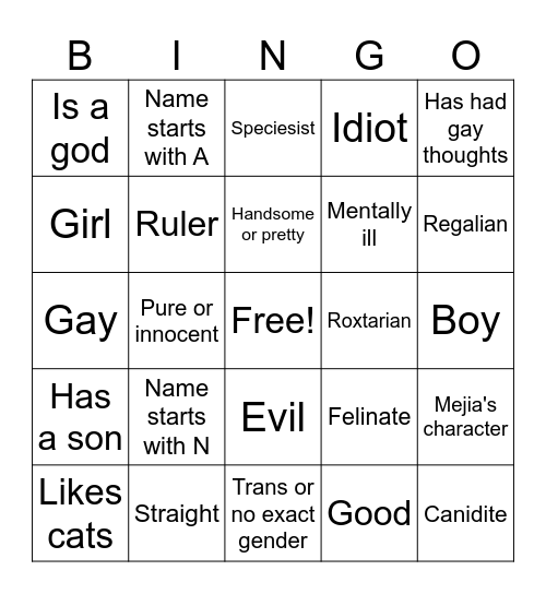 Dimensions Bingo Card