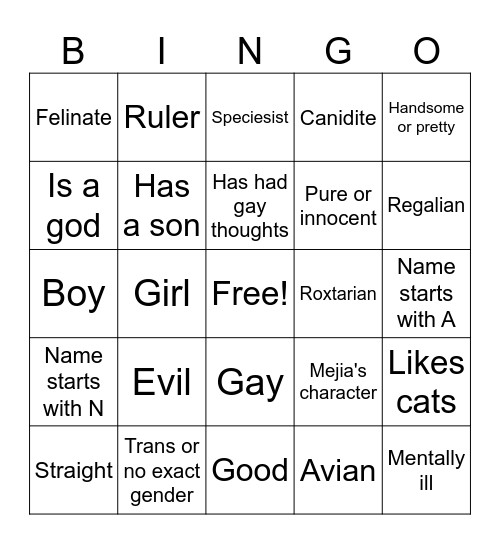 Dimensions Bingo Card