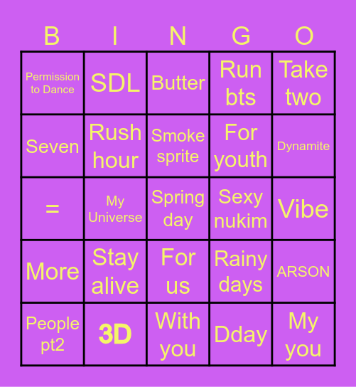 rubissexyyy Bingo Card