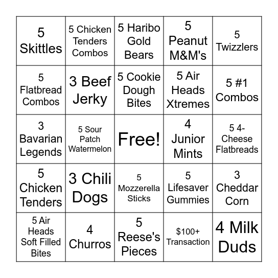 Eras Tour Bingo Card