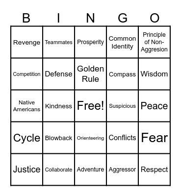 Golden Rule Bingo Card