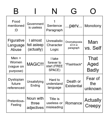 illustrated man short shories Bingo Card