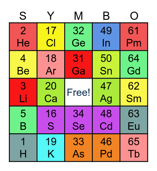 SYMBO CARD Bingo Card