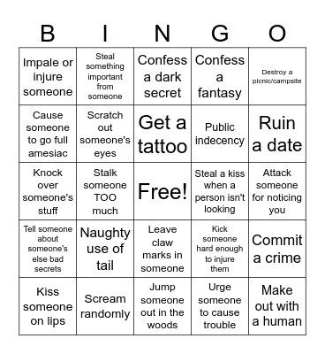 CRYPTID-2 Bingo Card