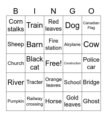 Fally Jolly Bingo Card